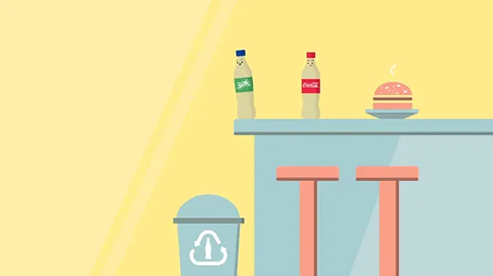 COCA COLA . RECYCLE TODAY — still 6