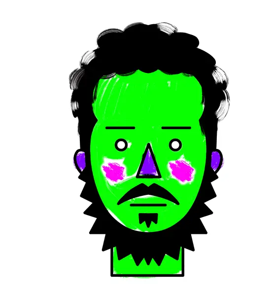 Green character illustration by AURA